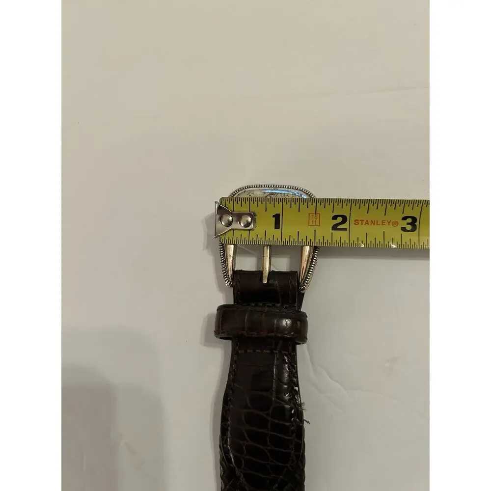 Brighton Genuine Leather Brown Braided‎ Women's Belt w Silver Buckle Size 36